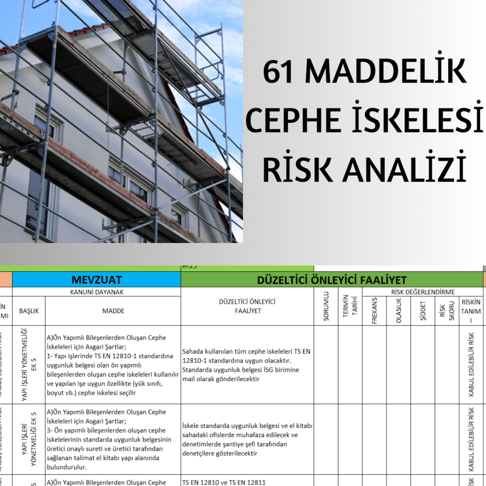 61 MADDELİK CEPHE İSKELESİ RİSK ANALİZİ